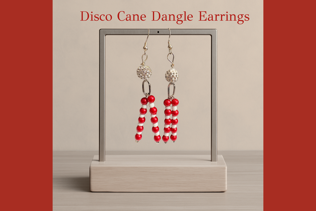 Disco Cane Dangle Earrings