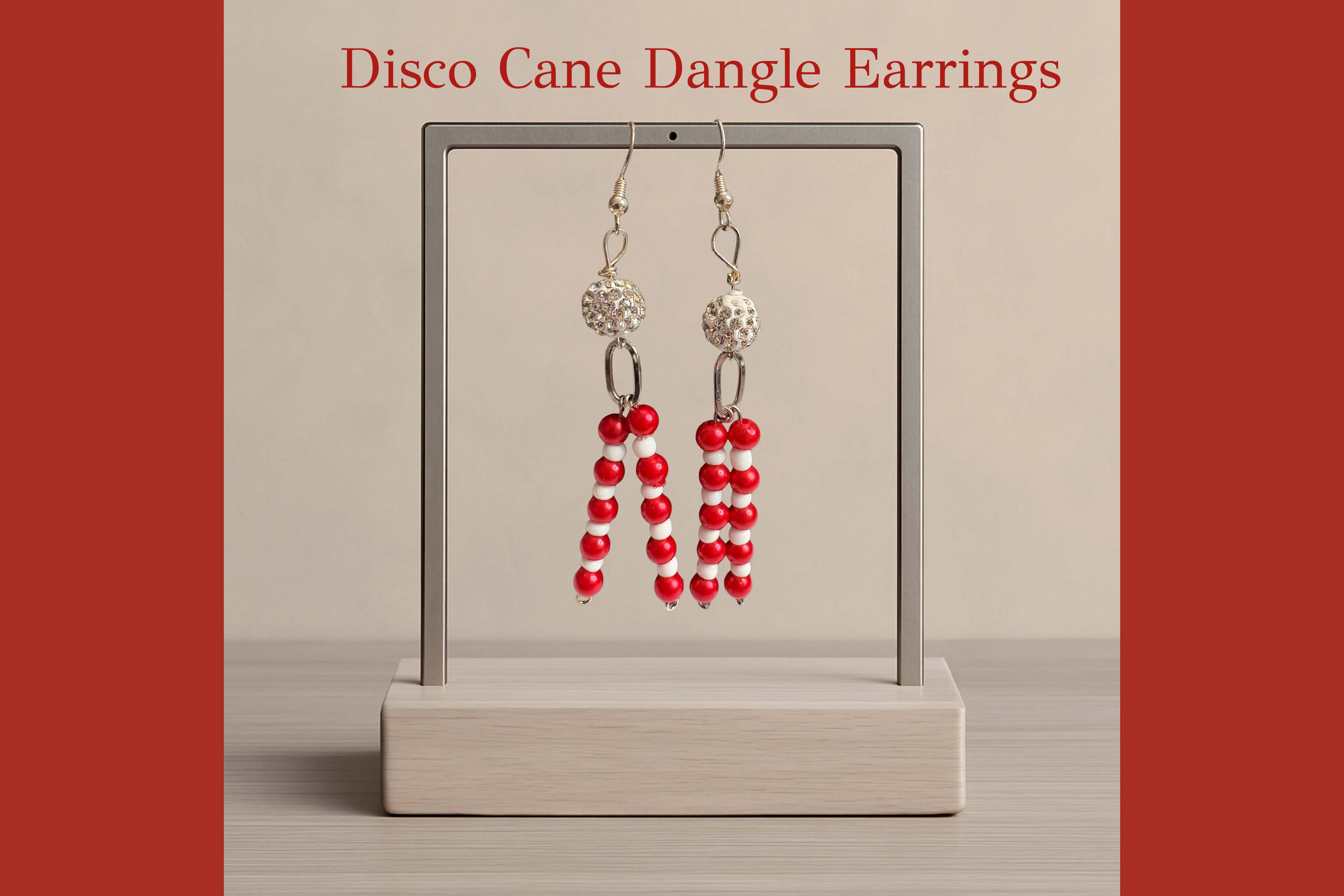 Disco Cane Dangle Earrings