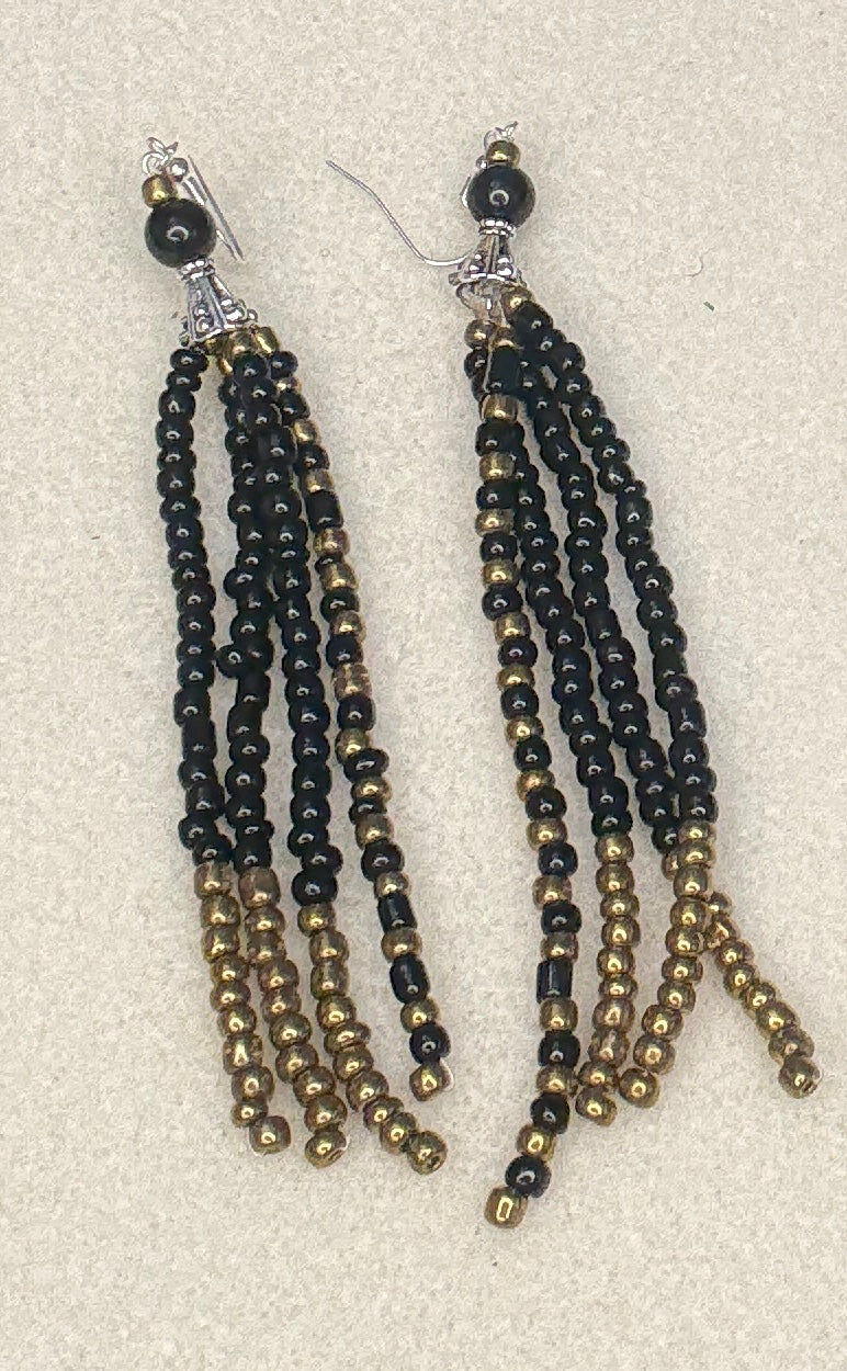 New Orleans Saints Inspired Fringe Tassel Earrings