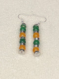 FAMU Inspired Orange & Green Hematite earrings